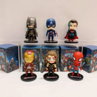 10cm Marvel Comics The Avengers Hand-Made Blind Box Captain America Iron Man Model Toy Collectible Hand-Made Model Children'S Or