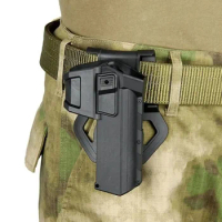 Tactical Right Hand Pistol Holster for Glock 17 19 With X300 X400 Flashlight Airsoft Colt M1911 P320 Movable Belt Gun Case