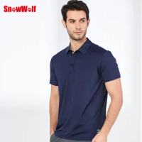 SnowWolf 2022 Men breathable POLO Shirt UV protection trainning Polo quick dry T-shirt for Outdoor Sports