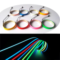 EL Wire Strip for Car, House Display, Holiday Fest and Model, Party Supplies Decoration, 8 Colors, 1x60cm, 2024, Hot Sales