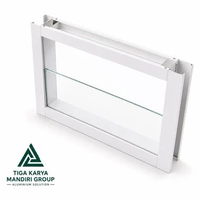 KACA MATI Aluminium Model Minimalis Zig Zag 50 X 30 CM / KACA SILANG Boven uk 50 X 30 cm | Ventilasi