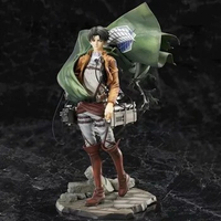 Anime Attack On Titan Action Figure Rival Ackerman Figma 26cm PVC Battle Model Desktop Collection Levi Statue Cloak Rivaille
