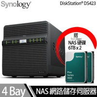Synology群暉科技 DS423 NAS 搭 Synology HAT3300 Plus系列 6TB NAS專用硬碟 x 2