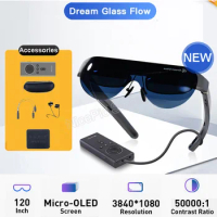 Dream Glass Flow AR Glasses 4K 120'' Screen for PlayStation Xbox PC and Smartphones 3D Viewing Game Portable projector Not VR