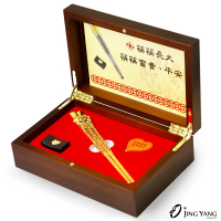 【JING YANG 晶漾】黃金彌月禮盒金筷子筷筷富貴