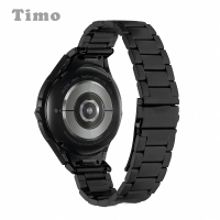 【Timo】SAMSUNG 三星 Galaxy Watch 7/6/5/4 按鍵式不鏽鋼金屬錶帶(附調整器)-黑色