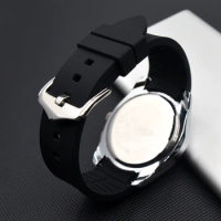 Black Silicone Strap Men's Watch 18mm 19mm 20mm 21mm 22mm Arc Mouth Replacement Watchband Bracelet For Rolex Strap Brand Watch