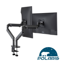 Polaris 鋁合金 氣壓升降 雙螢幕架 ( SURFER-P21ub ) 黑色