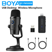 BOYA BY-PM500W Desktop Condenser Wireless USB Microphone for PC Mobie Android Xiaomi Samsung iPhone Streaming Gaming Recording