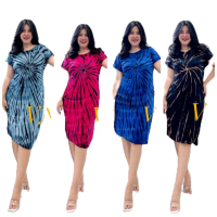 DRESS/DASTER BALI BAHAN JERSEY MOTIF ABSTRAK Baju Wanita Dewasa