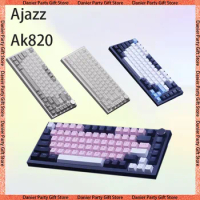 Ajazz Ak820 Wired Mechanical Keyboard Rgb Multifunctional Knob Hot Swappable Usb Pc Gaming Keyboard Computer Accessories