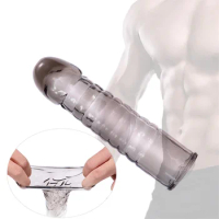 Reusable Condom Delay Ejaculation Penis Extender Sleeve Sex Toys For Men Dildo Sex Shop Adult 18 Erotic Flirt Tools Clit Massage