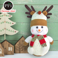 【摩達客】聖誕圍巾 白色雪人擺飾-中(20*40cm單入)
