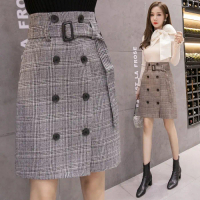 PROMO - (#8850)MODISH RUFFLE SKIRT WITH BELT/ROK MIDI/ROK AUTUMN/ROK WINTER