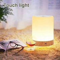 3500mAh遙控LED led觸控燈七彩木紋充電小夜燈 USB充電功能曖光