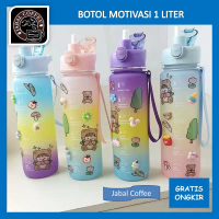 Botol Minum Motivasi 1 Liter / Botol Viral 1 Liter / Botol Motivasi 1000 Ml / Botol Minum Gradasi Pe