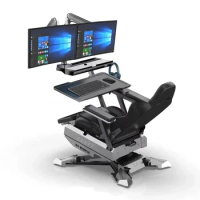 Ergonomic Excellence Cockpit Gaming and Office Chair Computer Reclining Cockpit Gaming Chair (Exclude 2 Monitors)