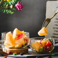 透明玻璃碗耐高溫家用水果盤蔬菜沙拉碗甜品碗網紅輕奢ins風飯碗
