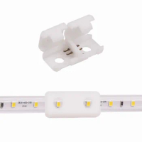 LED Connector Clip I Shape Splice 2 Pin Middle Plug for 11-12mm No Wire Led Strip Light 2835 AC 110V 220V Waterproof Connecter