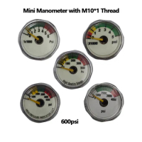Air Mini Micro Pressure Gauge Manometer M10*1 Threads 600PSI/3500PSI BUll /4000PSI/4500PSI/5000PSI/6000PSI/30/40Mpa For Cricket