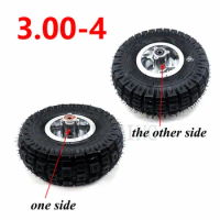 3.00-4 Wheel Tyre with Alloy Hub Rim 3.00-4 Inner Tube Outer Tire for Electric Scooter Rear Wheel,Trolley, Warehouse Truck Parts