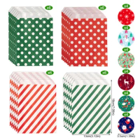 24 pieces of paper gift bags Colorful gift bags with 24 stickers Candy bags for wrapping gifts Children's birthday Christmas Wed