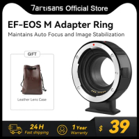 7artisans EF-EOS M Lens Mount Auto Focus Adapter Compatible with Canon EF/EF-S Lens to Canon EOS M (EF-M Mount) M100 M50