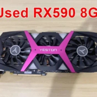 YESTON AMD Radeon RX 590 8G 256Bit Graphics Cards GPU Radeon Desktop PC Cards Used