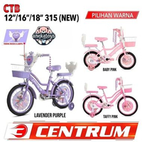 Sepeda Mini Anak Perempuan Centrum CT315 Kuda Pony 12/16/18x2.125 Inch Tameng Musik Mahkota Lampu Un