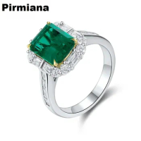Pirmiana New Design 18k White Gold Rings for Women 2.54ct Lab Grown Emerald Rings Lab Grown Diamonds Jewelry Gift for Christmas