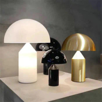 Oluce Atollo lamp Black White Gold Lamp Creative mushroom lamp metal for Bedroom Study Living Room Decoration bed side lamp