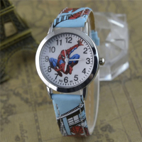 GtheChildren 'S Cartoon Watch  Leather Strap Quartz Watch Best Child Wristwatch Waterproof Men Watches Boy Gifthule