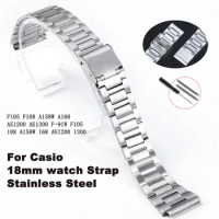 18mm Small Steel Strap for Casio Watch Band F-91W F105 F108 A158W A168 AE1200 AE130 Women Men Watchband Replacement Bands Metal
