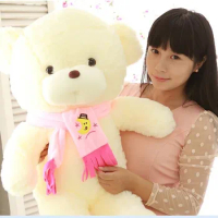 big lovely teddy bear toy pink scarf bear toy creative bear toy gift doll about 80cm 0144