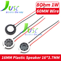 5Pcs/Lot 16MM 8Ohm Circular Plastic Internal Magnetic Speaker With Wire 8R 1W Adhesive Double-sided Adhesive To Toys