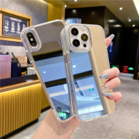 Kawaii Spiegel Mirror Case Hp for IPhone 11 13 15 Pro Max 12 14 Pro Max Softcase Kaca Hardcase/Casin