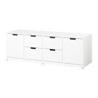 NORDLI 抽屜櫃/6抽, 白色, 160x54 公分