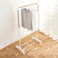 Stand Coat Rack Wall Retractable Metal Modern Entrance Drying Clothes Hanger Storage Space Saver Bedroom