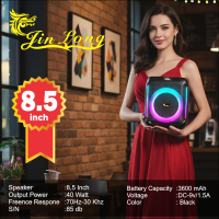Jin Long Speaker Wireless Portabel JL 1711 Apollo 8.5 Inch 40 Watt 3600 mAh Hitam dengan Koneksi Wir