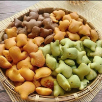 Bánh Gấu Nhân Kem 3 Màu Thơm Béo Túi 500g-1kg - Snack