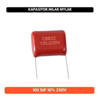 Kapasitor Capacitor Mylar Milar 105 1000nF 1uF 5% 250V 105J250v 105J