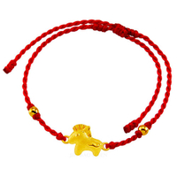 甜蜜約定金飾-好運12生肖-馬-紅繩黃金手鍊
