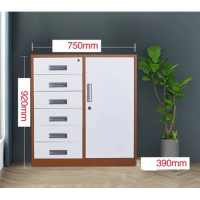 多抽屜鐵皮收納櫃(規格：咖白偏六斗矮櫃）（厚度：1.4mm） ) 