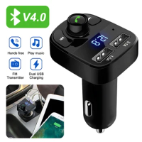 Bluetooth 5.0 Car Charger Dual USB Car Kit FM Transmitter Audio MP3 Player autoradio Handsfree Charger 3.1A Fast Charger