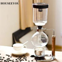 3 Cups Manual Syphon Coffee Maker Pot Hand Glass Vacuum Coffee Maker Brewer Heat-resistant Siphon Coffee Machine Filter
