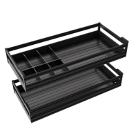 Shallow cabinet kitchen basket custom drawer bowl basket aluminum alloy cabinet pot dish rack dish drying rack