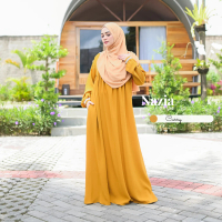 Sukahijab-Nazia Dress Only cantik kantong rempel  renda  silk  kerah  manset  flowy  pashmina  musli