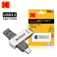 Kodak K273C Metal USB Flash Drive OTG Type C Pen Drive 64GB 128GB usb Stick 2 in 1 High Speed 3.2 Pendrive for SmartPhone
