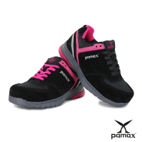 PAMAX 帕瑪斯 專為女性設計/運動型頂級超彈力氣墊止滑安全鞋(PS36933FEH 黑桃紅 / 女生尺寸)