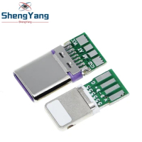 TZT DC5V 2.5A Type-C USB Connector With 4Pin PCB To Lightning 8Pin USB With 4Pin PCB For Apple Iphone Data Charge Cable DIY KIT